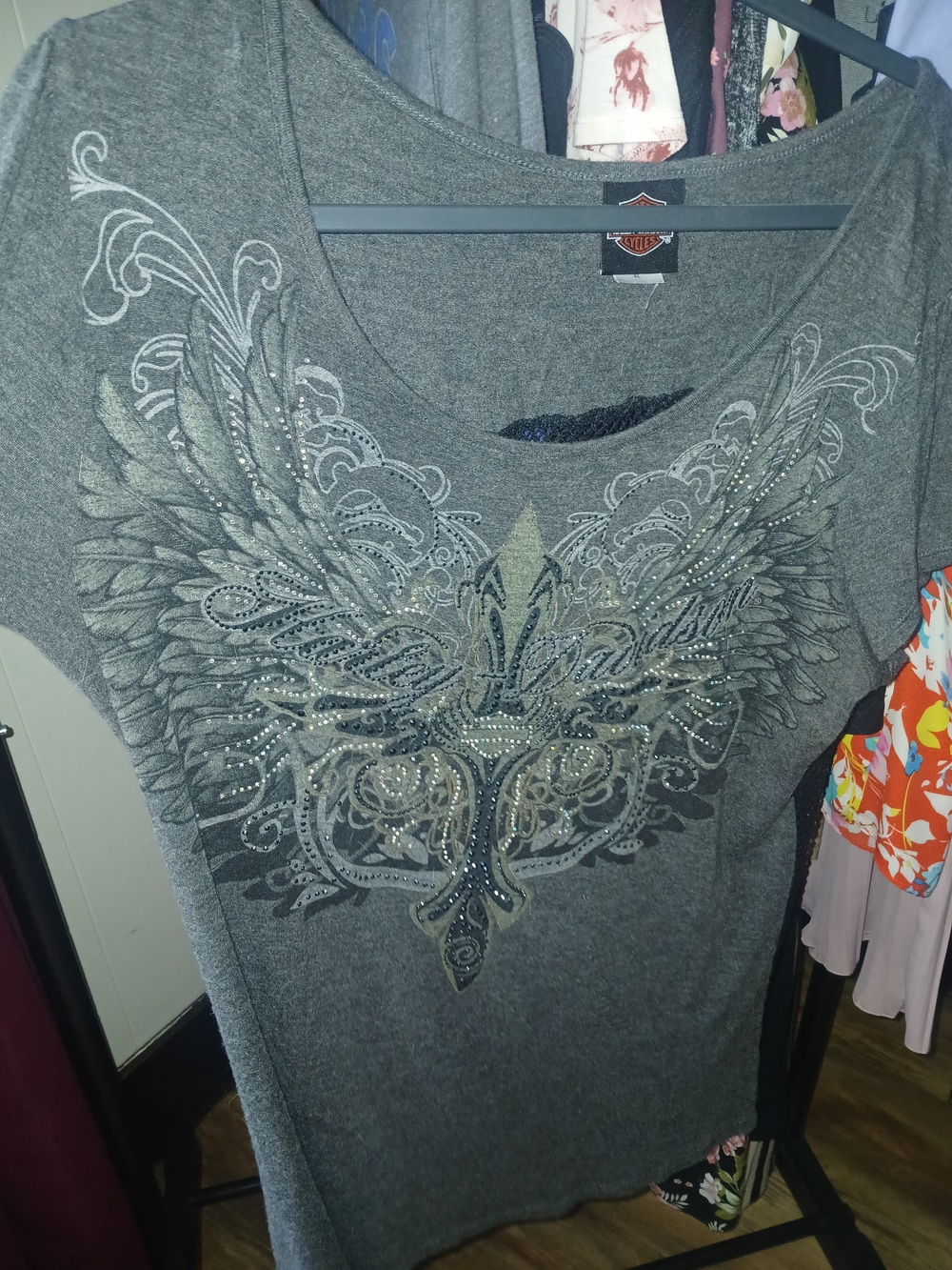 Harley-Davidson Women's Grey Wing Graphic Tee